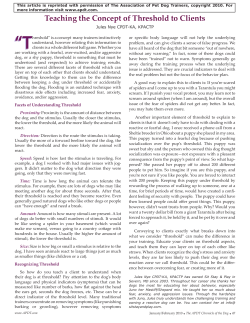 Teaching the Concept of Threshold to Clients