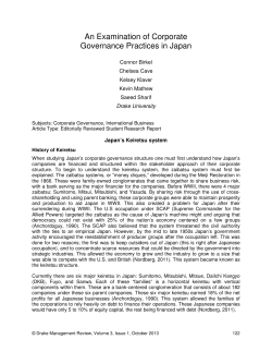 An Examination of Corporate Governance Practices in Japan