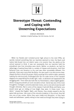 Stereotype Threat: Contending and Coping with Unnerving