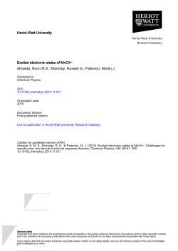 Heriot-Watt University Excited electronic states of MnO4&minus; Almeida