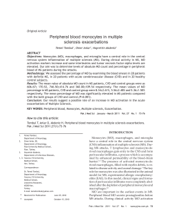 Peripheral blood monocytes in multiple sclerosis exacerbations