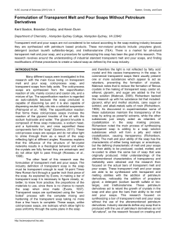 Formulation of Transparent Melt and Pour Soaps - Blogs at H-SC