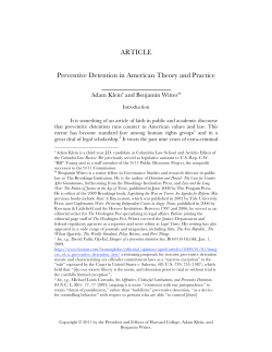 Preventive Detention in American Theory and Practice