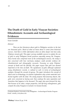 The Death of Gold in Early Visayan Societies