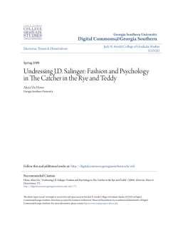 Undressing J.D. Salinger: Fashion and Psychology in The Catcher