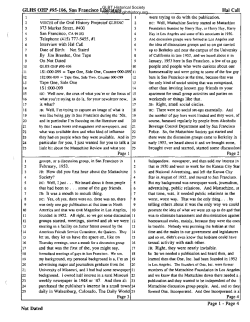 GLHS OHP #95-106, San Francisco Literature Hal Call Not Dated