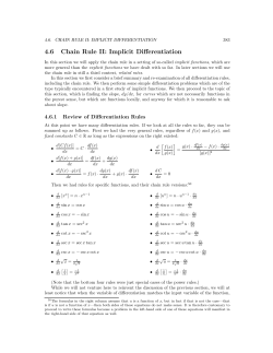 4.6 Chain Rule II: Implicit Differentiation