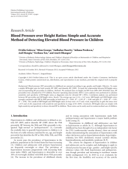 Blood Pressure over Height Ratios: Simple and Accurate Method of