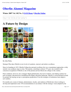 A Future by Design / Oberlin Alumni Magazine / Winter 2007