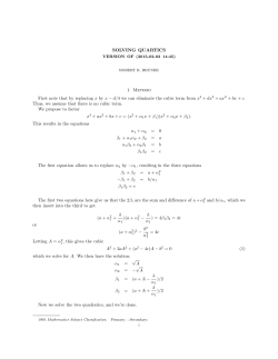How to solve a quartic - Mathematics