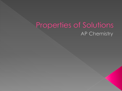 Properties of Solutions - Waterford Public Schools