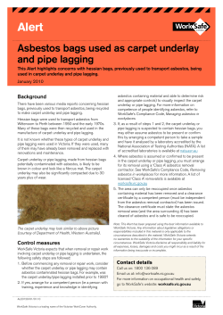 Asbestos bags used as carpet underlay and
