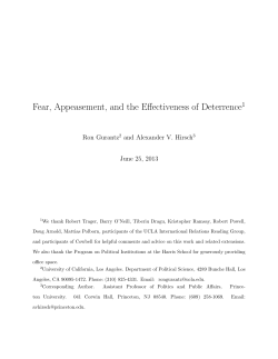 Fear, Appeasement, and the Effectiveness of Deterrence
