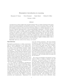 Hemispheric lateralization in reasoning (PDF Available)