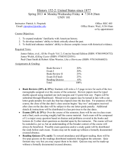 History 152-2: United States since 1877