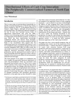 Distributional Effects of Cash Crop Innovation