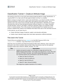 Classification Tutorial 1: Create an Attribute Image