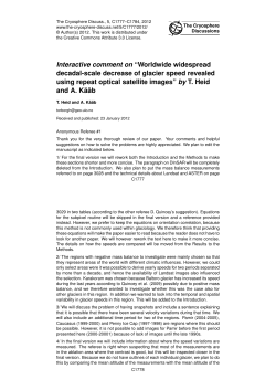 Interactive comment on &ldquo;Worldwide widespread decadal