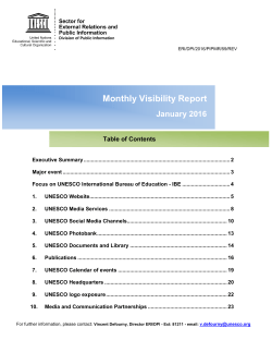 Monthly visibility report, January 2016 - UNESDOC