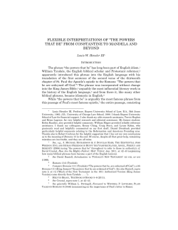 flexible interpretations of &ldquo;the powers that be&rdquo;