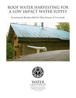 roof water harvesting for a low impact water supply