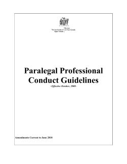 Paralegal Professional Conduct Guidelines