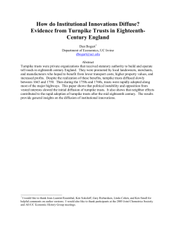 The Diffusion of Turnpike Trusts in Eighteenth