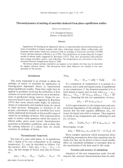 Thermodynamics of melting of anorthite deduced from phase
