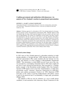 Coalition government and satisfaction with democracy: An analysis