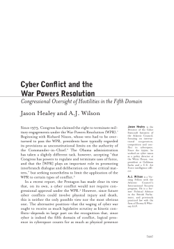 Cyber Conflict and the War Powers Resolution