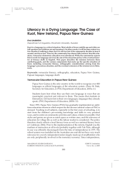 Literacy in a Dying Language: The Case of Kuot, New Ireland