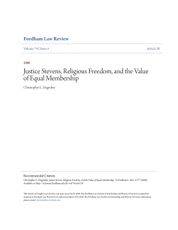 Justice Stevens, Religious Freedom, and the Value of Equal