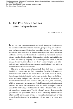 6. The Post-Soviet Nations after Independence