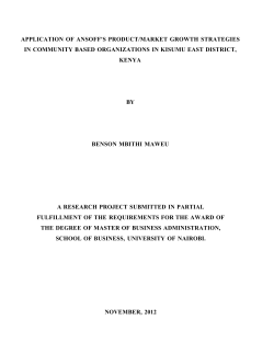 Application of ansoff`s product/market growth