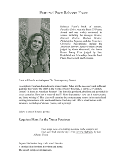 Featured Poet: Rebecca Foust