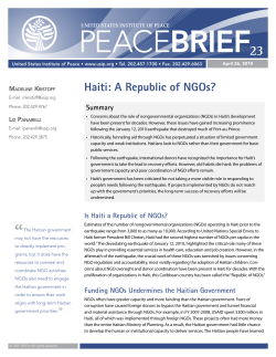 Haiti: A Republic of NGOs? - United States Institute of Peace