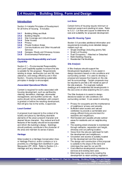3.4 Housing &ndash; Building Siting, Form and Design