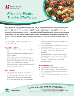 Planning Meals: The Fat Challenge