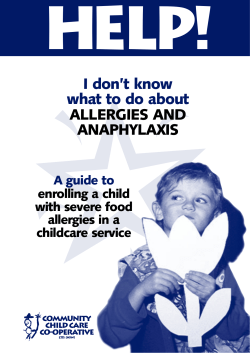 I don`t know what to do about ALLERGIES AND ANAPHYLAXIS