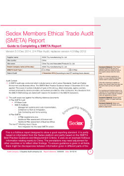 Guide to Completing a SMETA Report