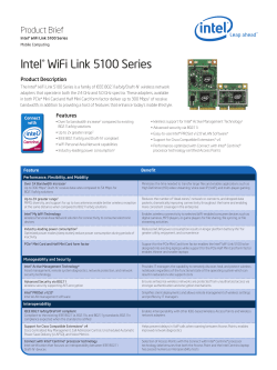 Intel&reg; WiFi Link 5100 Series