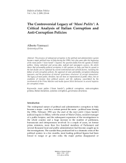 The Controversial Legacy of `Mani Pulite`: A Critical Analysis of