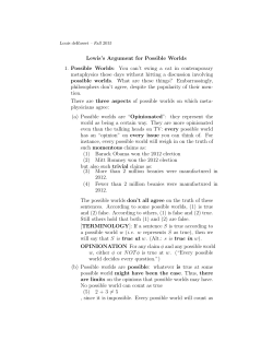 David Lewis`s Argument for Possible Worlds