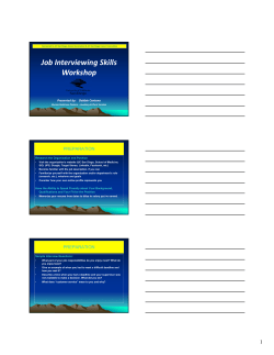 Job Interviewing Skills Workshop