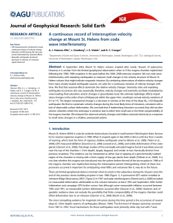 A continuous record of intereruption velocity change at Mount St