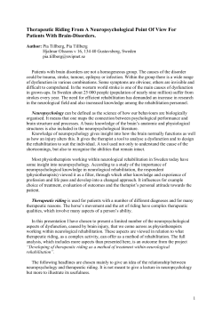 Therapeutic riding from a neuropsychological point of view for