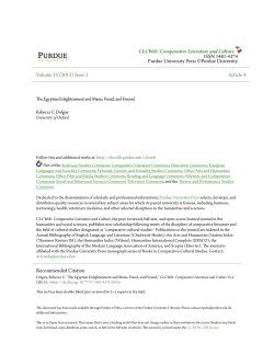 The Egyptian Enlightenment and Mann, Freud, and - Purdue e-Pubs