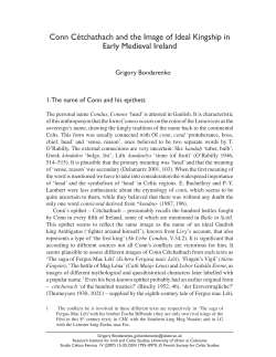 Conn C&eacute;tchathach and the Image of Ideal Kingship in