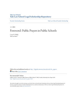 Foreword: Public Prayers in Public Schools