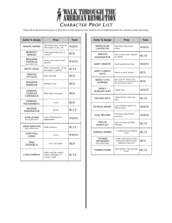 List of Props for Each Character